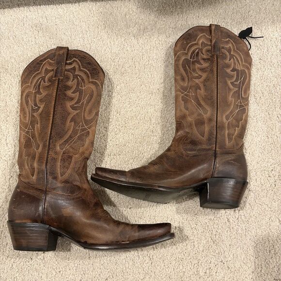 New Shyanne Tess TALL Western Boots Brown Womens SIZE 8 SNIP TOE Country Cowboy - Picture 9 of 14